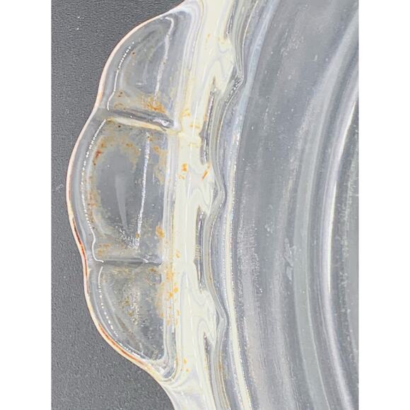 Pyrex Glass Pie Plate Dish Pan 9.5" Round 229 Clear Handles Fluted Edge Stains - Picture 5 of 10